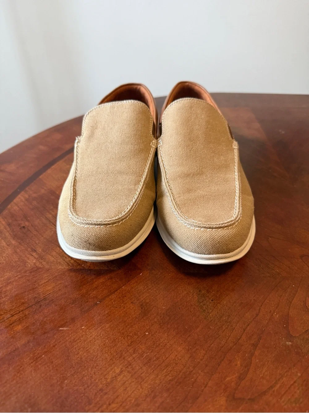 Florsheim Montigo Venetian Moc Toe Tan Loafers Size 8 W Khaki Slip on Shoes